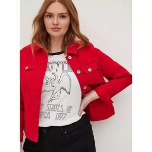 NEW! Torrid Red Denim Trucker Jacket, NWT, Plus Size 1